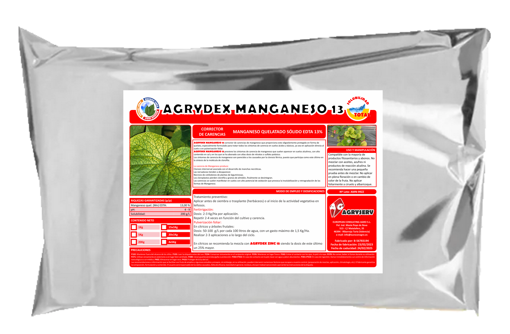 Envase AGRYDEX MANGANESO 13