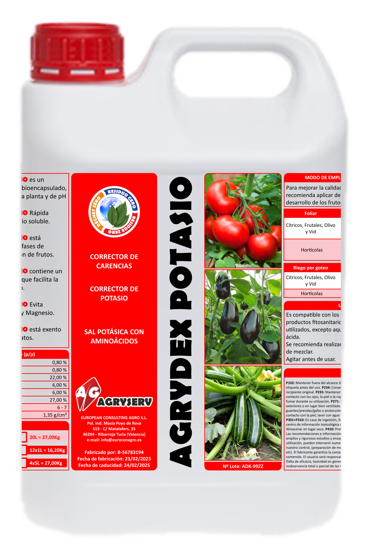 Envase AGRYDEX POTASIO