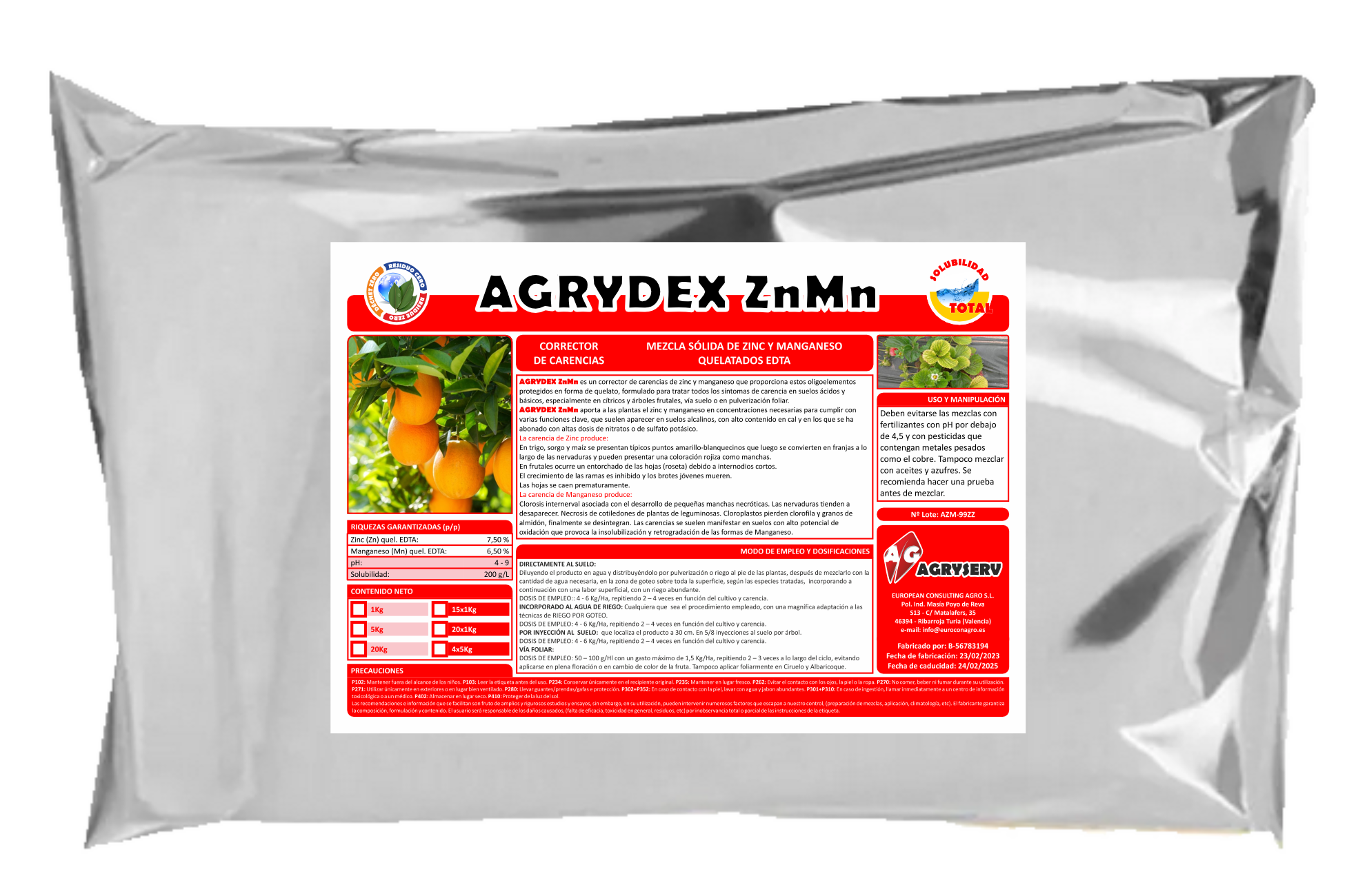Envase AGRYDEX ZnMn